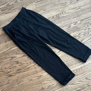 Aileen Fisher high waist stretch, cotton, cuffed joggers black petite small EUC